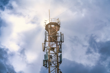 Large Communications Tower on a Blue Sky