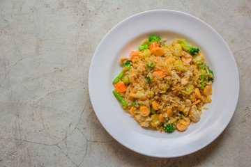 Fried rice, Asian fried rice,  Healthy food fried rice chicken with egg and vegetable.