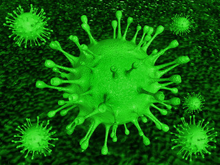 Fototapeta na wymiar coronavirus COVID-19 green