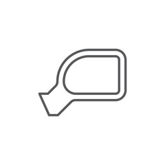 Car rear view mirror vector icon symbol isolated on white background