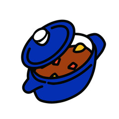 シンプルなカレーポットのイラスト
