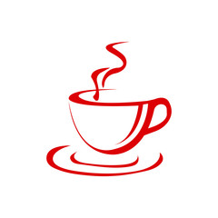 Coffee cup flat icons on white background.