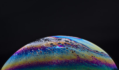 A macro photography of a soap bubble 
