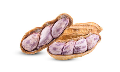 Boiled peanuts isolated on a white background