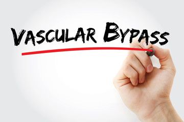 Vascular Bypass text with marker, medical concept background