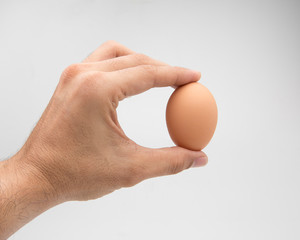 Fototapeta na wymiar Single brown chicken egg isolated on white