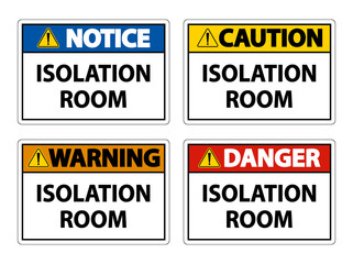 Set Isolation room Sign Isolate On White Background,Vector Illustration EPS.10