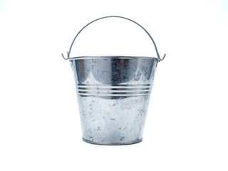 metal zinc bucket isolated on white background