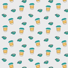 seamless background with coffee cups