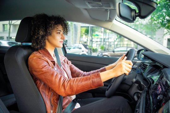 woman in car