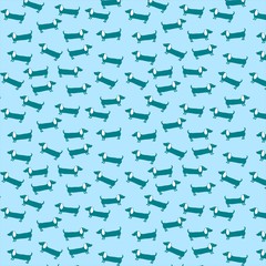 Dachshund dog vector pattern