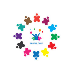 People Logo Icon Care Design