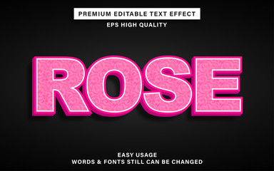 editable text effect - rose