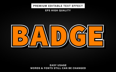 editable text effect - badge