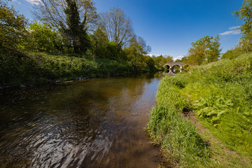 Braid River and Tullygarley bridge, Ballymena, County Antrim, Northern Ireland