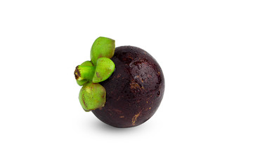 Mangosteens Queen of fruits, mangosteen on isolated white background