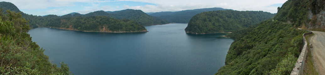 Fototapeta premium Panoramic view of Lake Waikaremoana,Hawke's Bay on North Island of New Zealand 