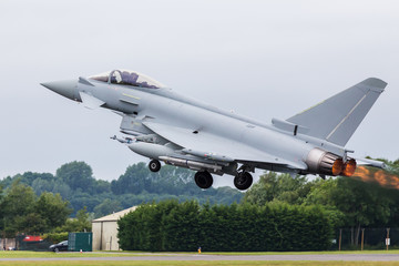 Fototapeta na wymiar BAE Eurofighter Typhoon taking off