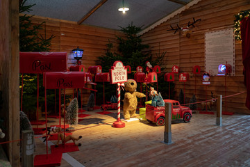 Santa Claus house, Place du Capitole on christmas in Toulouse, France