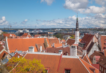 The beautiful view in old city Tallinn Estonia