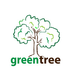 Obraz premium illustration of shaded green tree icon logo