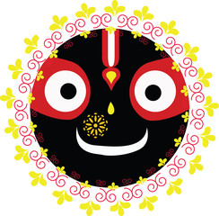 Jagannath face vector graphics Illustration
