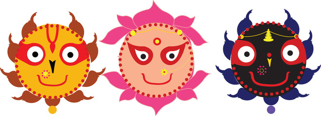 Jagannath face vector graphics Illustration