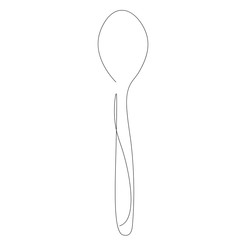 Spoon one line drawing, vector illustration