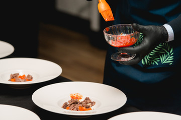 Traditional dish from Balkan cuisine - homemade lamb in a creamy sauce