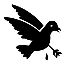 the bird was hit by an arrow silhouette vector 