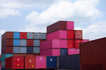 Fototapeta premium Container stack In exports and imports