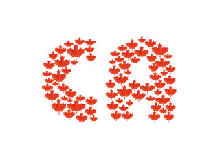 Beautiful card with a picture of Canadian Flags. Close-up, top view. National holiday concept. Congratulations to family, relatives, friends and colleagues