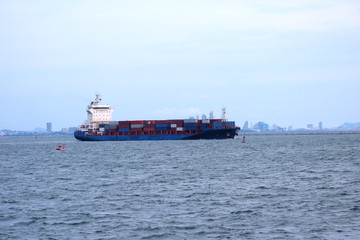 Fototapeta premium Container ship International trade perspective