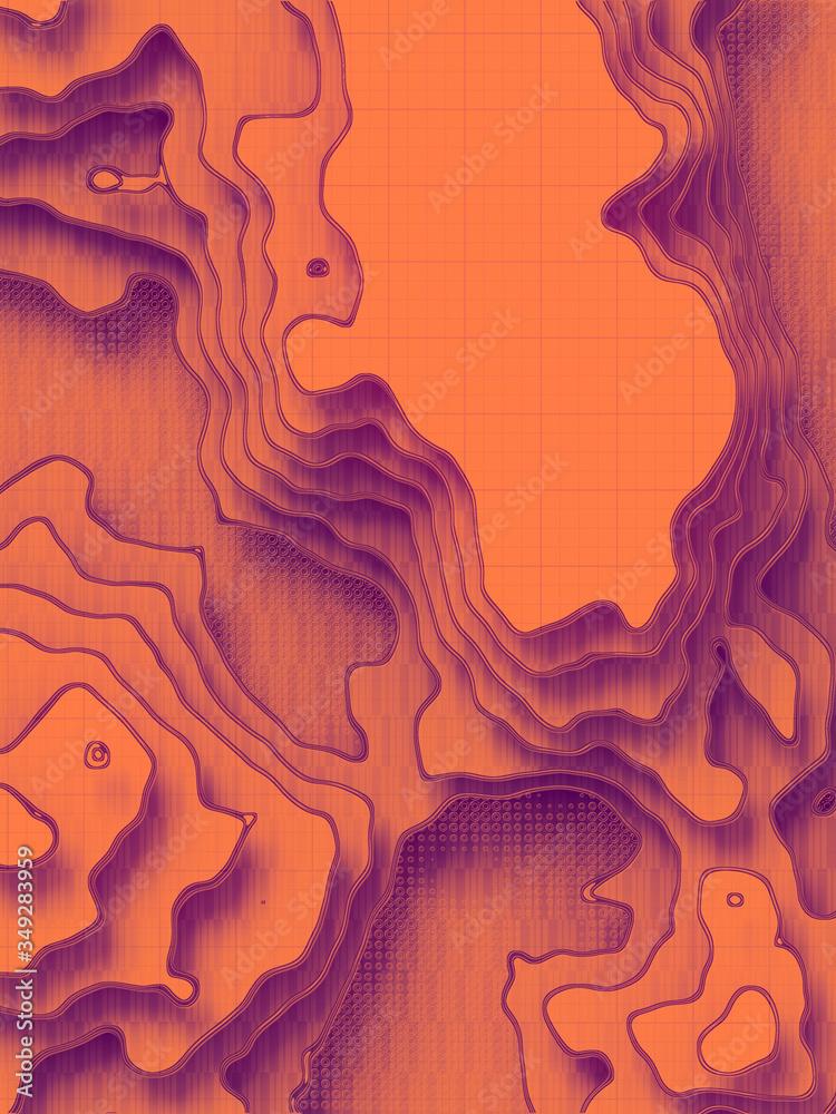 Aufkleber 3d rendering papercut multi-layer background. Decorative digital art