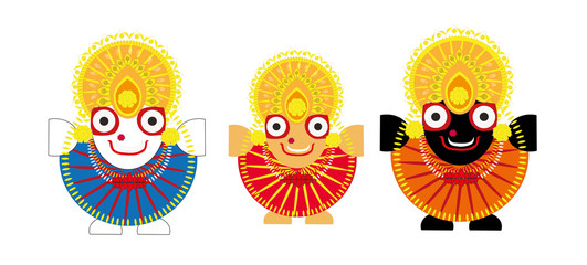 Jagannath face vector graphics Illustration