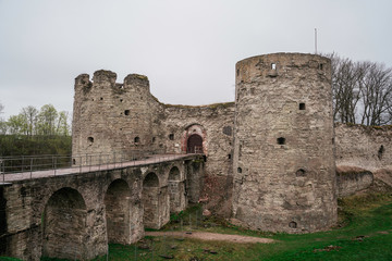 Fototapeta na wymiar The medieval fortress of Koporye. Leningrad region, Russia.