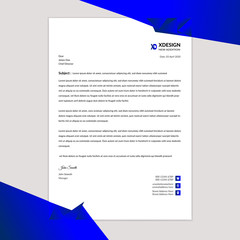 Corporate unique creative business letterhead template vector in illustrator a4 size for company