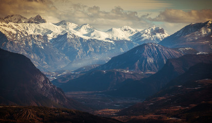 Beautiful View of the French Alps In snow. Nr Gap.France.