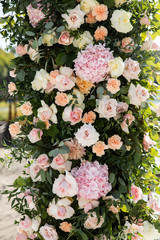 Beautiful flower decoration of the wedding venue and ceremony, d