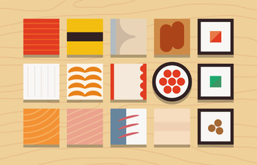 Squared vector icon for sushi