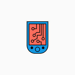 Artificial intelligence mobile phone icon. Vector AI technology concept symbol or design element in flat style.