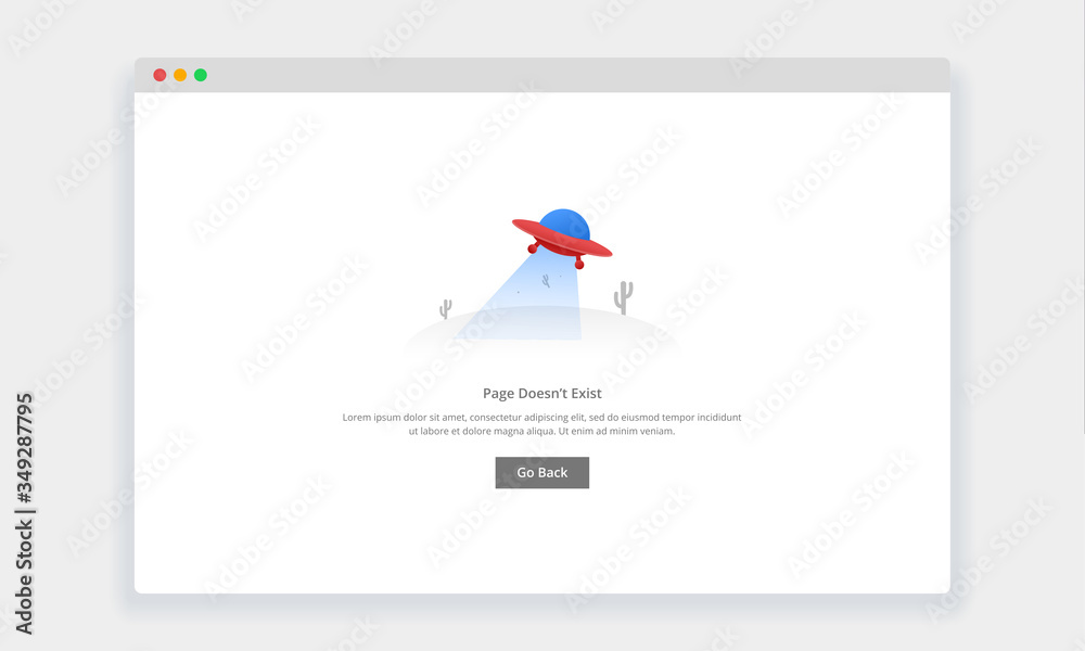 Wall mural modern flat design concept of flying ufo, page doesn't exist for website and mobile website. empty s