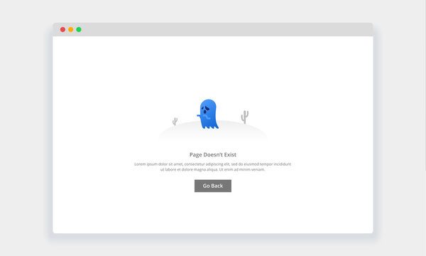 Modern flat design concept of ghost, page doesn't exist for website and mobile website. empty states page template