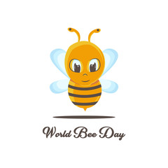 World bee day with cute cartoon bee vector for celebration holiday