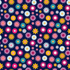 Seamless Pattern Background with Flowers. Vector Illustration