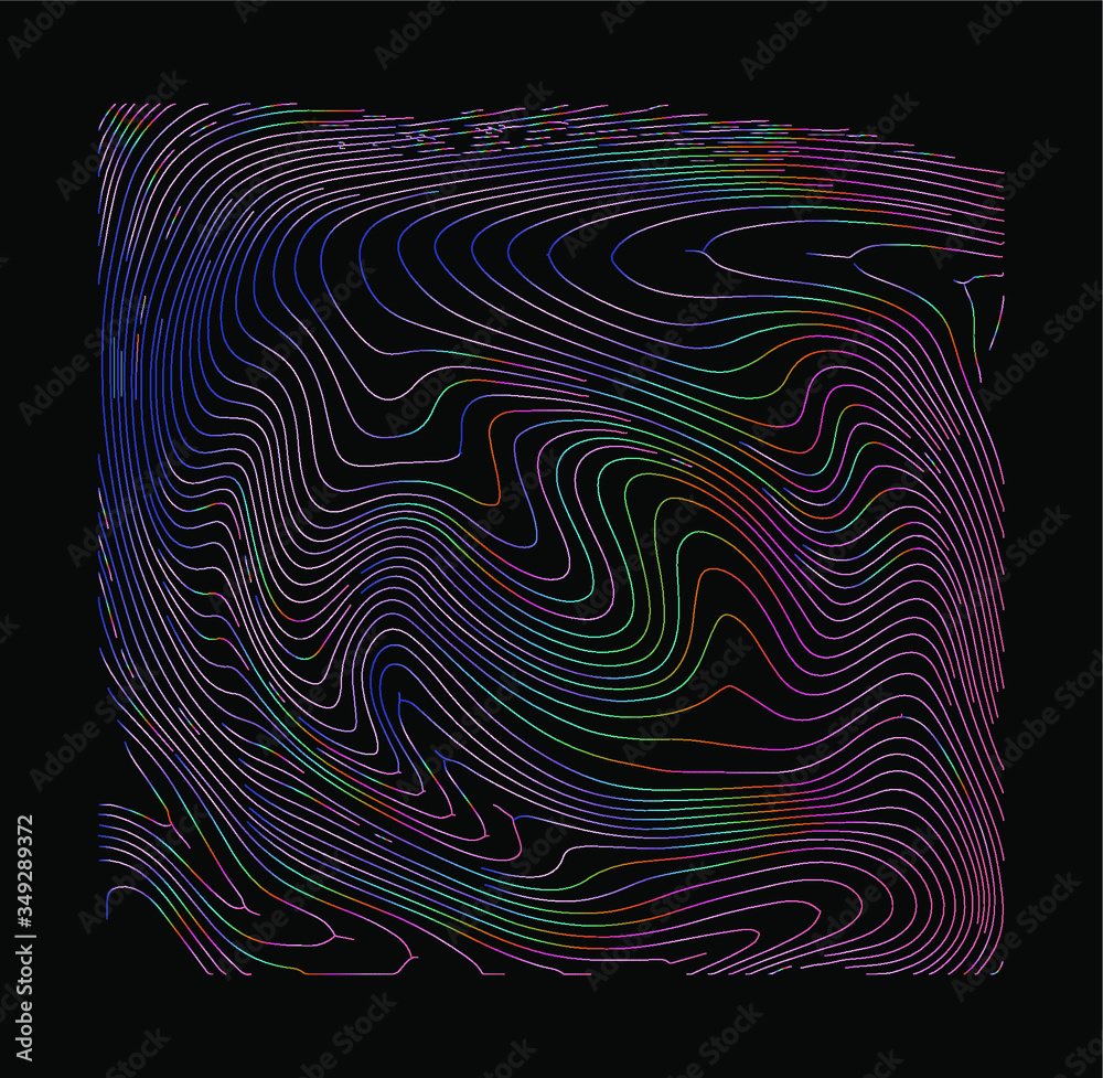 Poster holographic surface with glitched wavy texture. retrofuturistic illustration in 80s-90s synthwave an