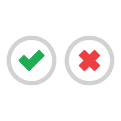 Obraz premium Check mark icons, x or tick approve. vector icon for apps and websites.