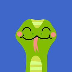 Cute Snake Portrait Vector Illustration