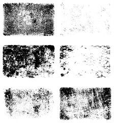 A set of grunge textures. Black and white backgrounds of dirt and dust. Abstract monochrome backdrop