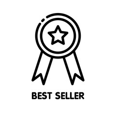 Icon best seller outline style icon design  illustration on white background